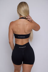Black Halter Twist Sports Bra