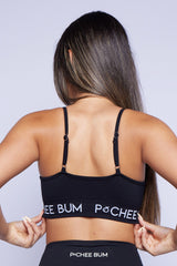 Pchee Black Seamless Sports Bra