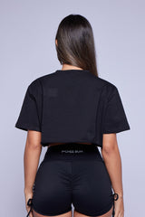 Black Oversized Crop Top