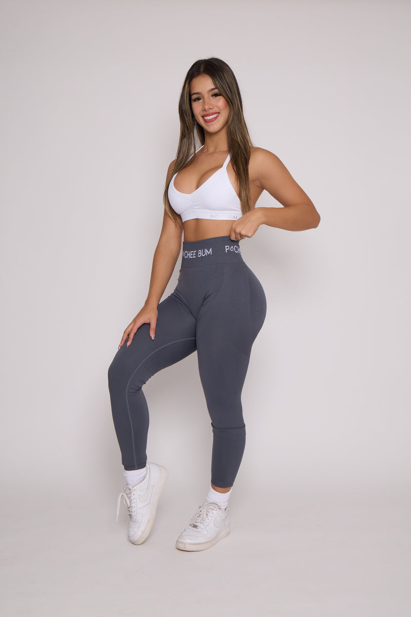 Pchee Dark Grey Soft Waistband Scrunch Butt Leggings