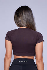 Dark Brown Seamless Crop Top