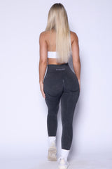 Dark Grey Seamless Side Contour Scrunch Butt Leggings