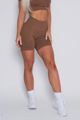 Brown Sculpting Biker Shorts