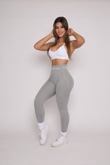Pchee Light Grey Soft Waistband Scrunch Butt Leggings