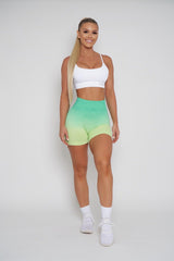 Key Lime Pie Ombré Scrunch Butt Biker Shorts