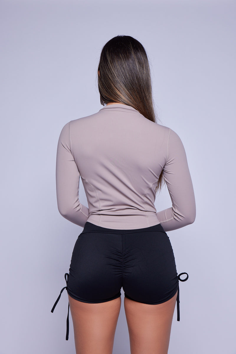 Grey Slimming Zipper Jacket