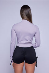 Light Purple Slimming Zipper Jacket