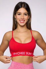 Pchee Red Seamless Sports Bra