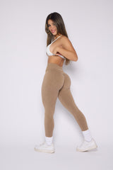 Mocha Heather Seamless Scrunch Butt Leggings