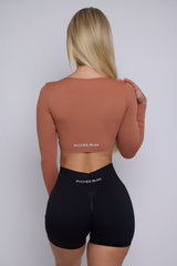 Rust Twist Long Sleeve Crop Top