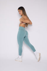 Sage Heather Seamless Scrunch Butt Leggings