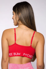 Pchee Red Seamless Sports Bra