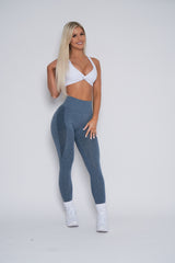 Blue/Navy Seamless Scrunch Butt Leggings