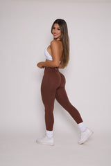 Pchee Brown Soft Waistband Scrunch Butt Leggings