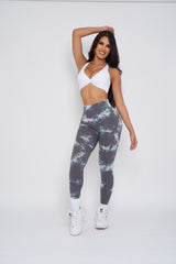 Grey Lightning Marble Scrunch Butt Leggings