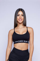 Pchee Black Seamless Sports Bra
