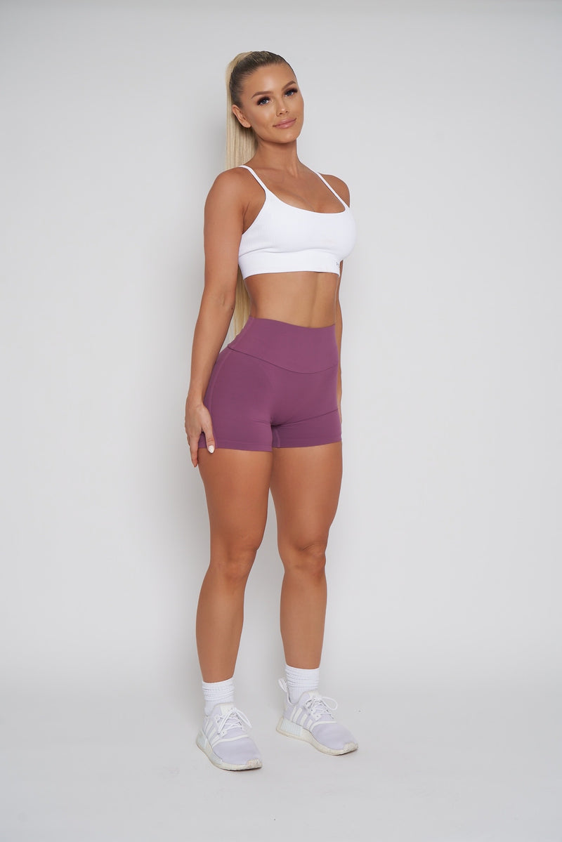 Plum Pocket Scrunch Butt Shorts
