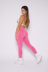 Pink Heather Seamless Scrunch Butt Leggings