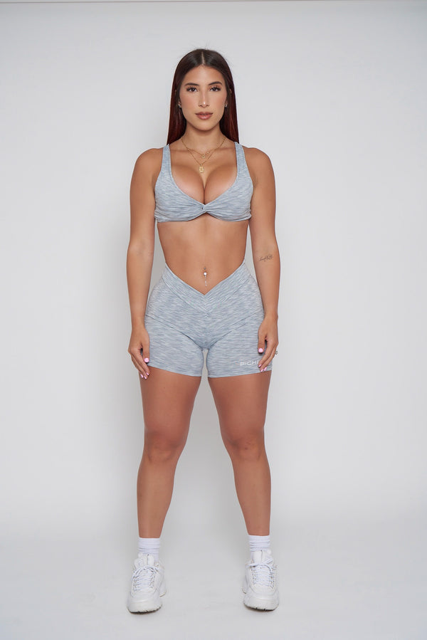 Pchee Soft Light Blue V-Waist Scrunch Butt Set