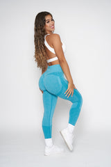 Teal Sculpt Contour Scrunch Butt Leggings