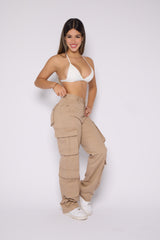 Khaki Baggy Cargo Pants