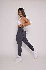 Grey Pocket Scrunch Butt Leggings