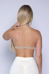 Nude Halter Scrunch Sports Bra