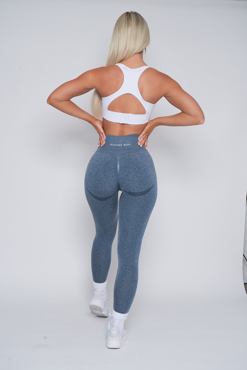 Blue/Navy Seamless Scrunch Butt Leggings