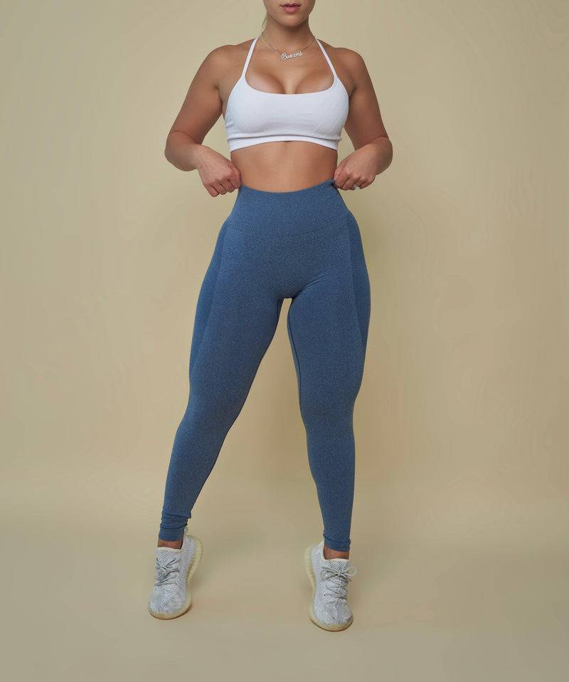 Navy Blue Seamless Leggings - Pcheebum