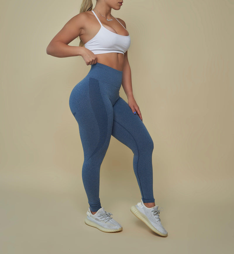 Navy Blue Seamless Leggings - Pcheebum
