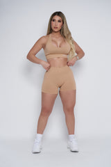 Nude Racer Back Bra and Short Set