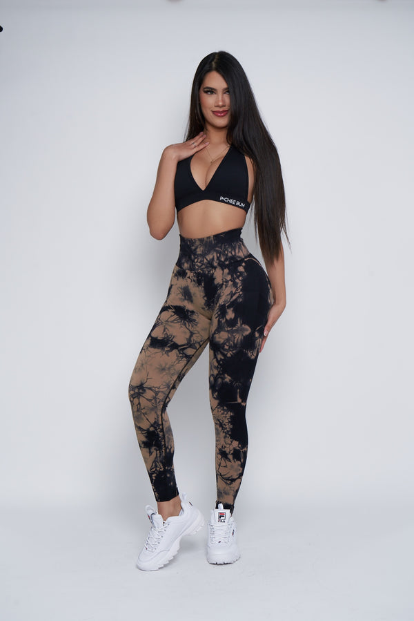 Coffee Marble Scrunch Butt Leggings