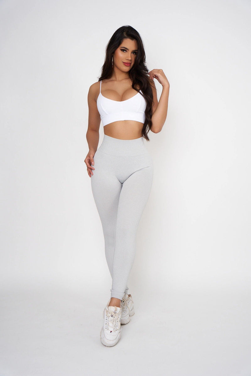 Light Grey Contour Scrunch Butt Leggings - Pcheebum