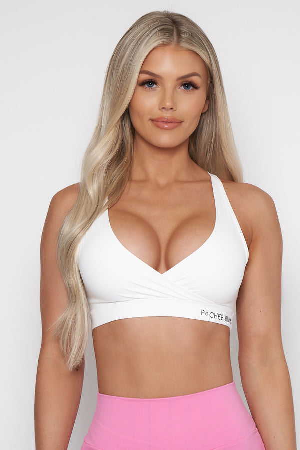 White Wrap Sports Bra