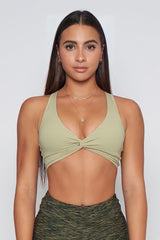 Olive Twist Sports Bra - Pcheebum