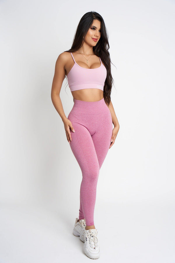 Ash Pink Contour Scrunch Butt Leggings - Pcheebum