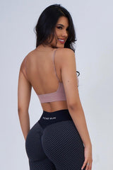 Nude Open Back Sports Bra - Pcheebum