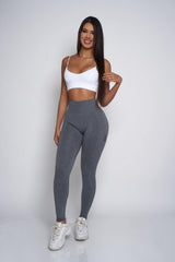 Dark Grey Contour Scrunch Butt Leggings - Pcheebum