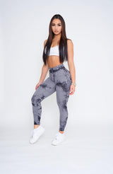 Black and Grey Marble Scrunch Butt Leggings - Pcheebum