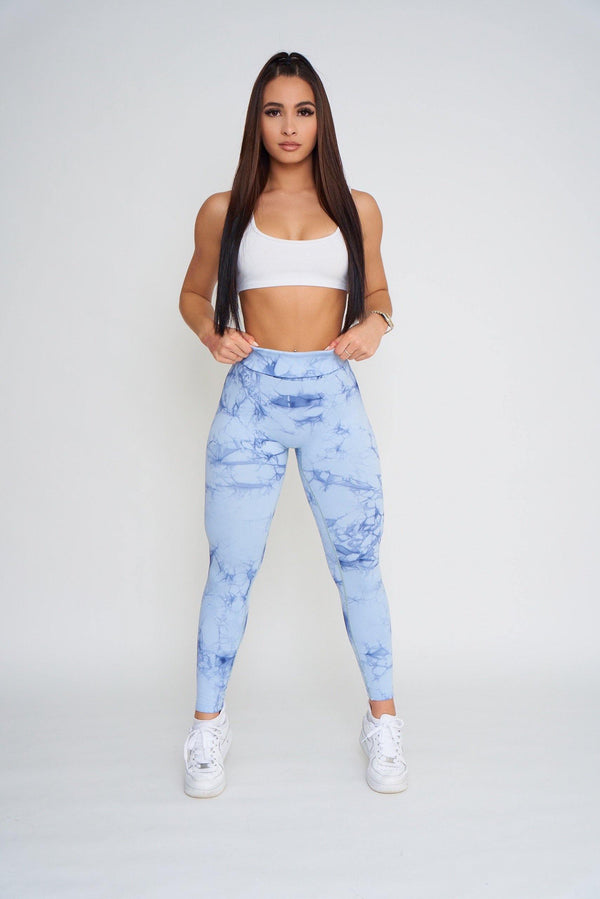 Blue Marble Scrunch Butt Leggings - Pcheebum