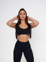 Black Open Back Sports Bra - Pcheebum